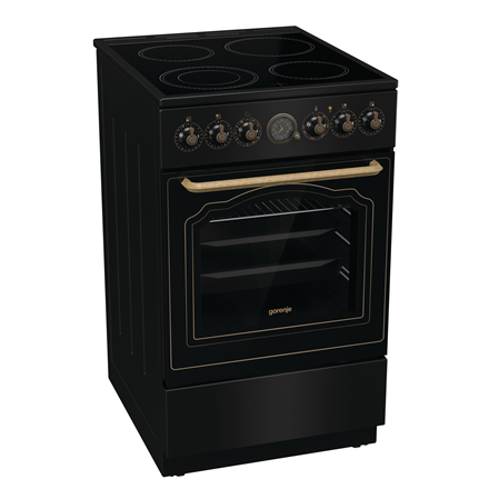 Gorenje Cooker | GECS5B70CLB | Hob type Vitroceramic | Oven type Electric | Black | Width 50 cm | Depth 59.4 cm | Energy