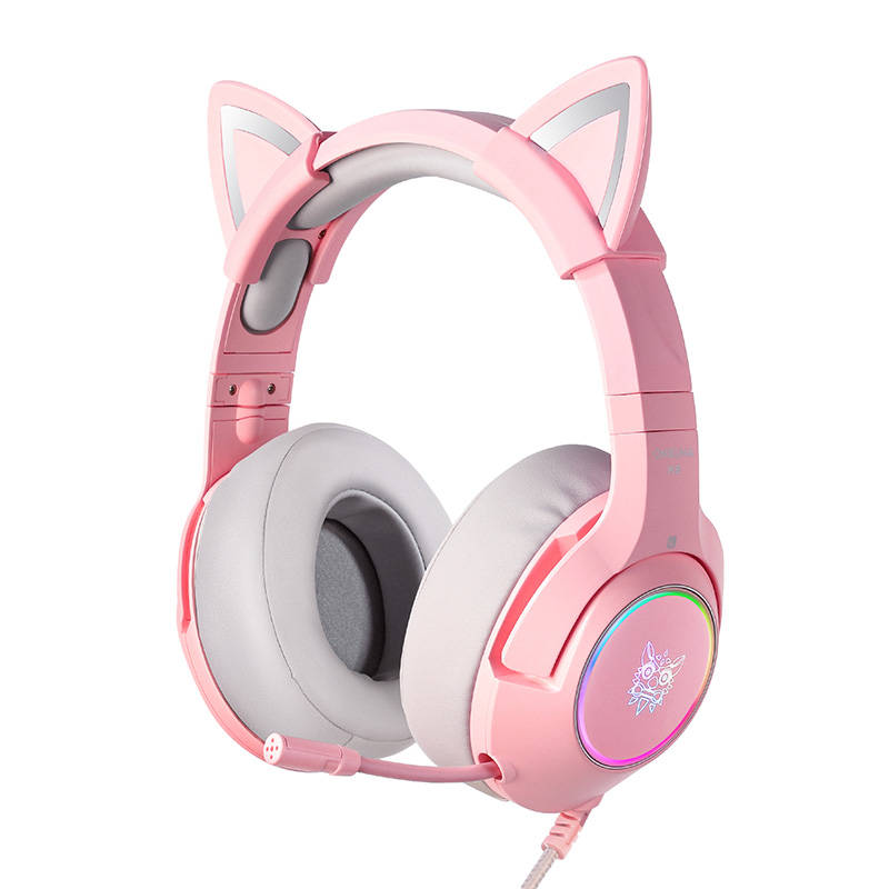 ONIKUMA K9 Pink RGB Gaming Headphones - Image 1