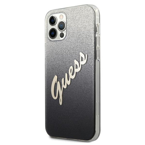 Guess GUHCP12LPCUGLSBK iPhone 12 Pro Max 6.7" black/black hardcase Glitter Gradient Script