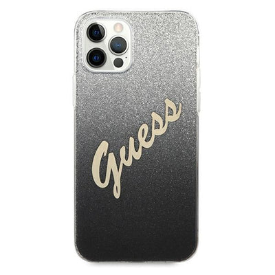 Guess GUHCP12LPCUGLSBK iPhone 12 Pro Max 6.7" black/black hardcase Glitter Gradient Script