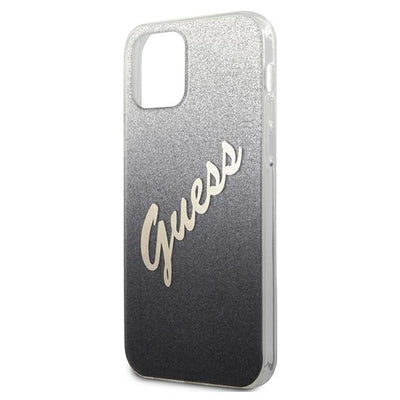 Guess GUHCP12LPCUGLSBK iPhone 12 Pro Max 6.7" black/black hardcase Glitter Gradient Script