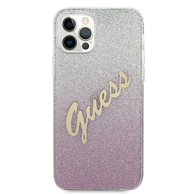 Guess GUHCP12LPCUGLSPI iPhone 12 Pro Max 6.7" pink/pink hardcase Glitter Gradient Script