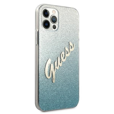 Guess GUHCP12MPCUGLSBL iPhone 12/12 Pro 6.1" blue/blue hardcase Glitter Gradient Script