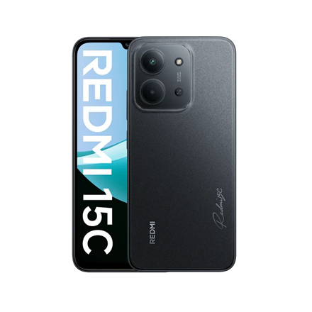 Xiaomi | Redmi | 15C | Midnight Black | 6.9 " | IPS LCD | 720 x 1600 pixels | Internal RAM 4 GB | 128 GB | Dual SIM | 5G | Main camera resolution 50 MP | Secondary camera resolution 8 MP | Android | 15 | 6000 mAh