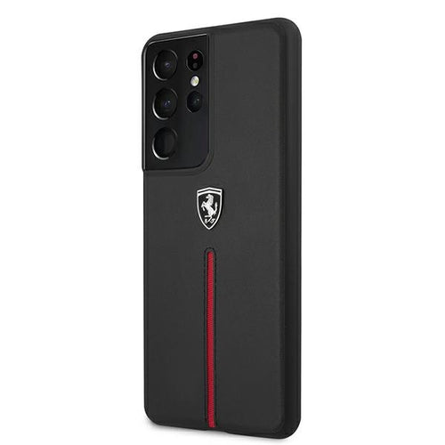 Ferrari FEOSIHCS21LBK S21 Ultra G998 black/black hardcase Off Track Leather Nylon Stripe