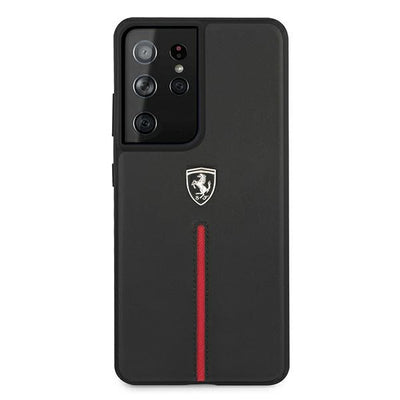 Ferrari FEOSIHCS21LBK S21 Ultra G998 black/black hardcase Off Track Leather Nylon Stripe