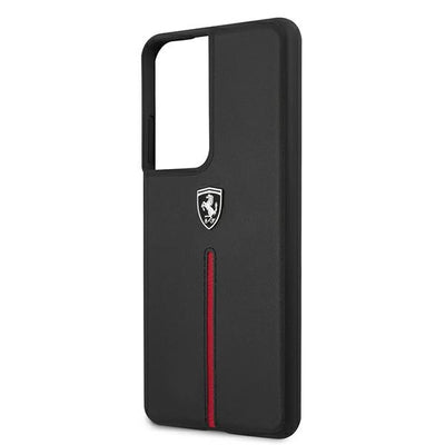 Ferrari FEOSIHCS21LBK S21 Ultra G998 black/black hardcase Off Track Leather Nylon Stripe
