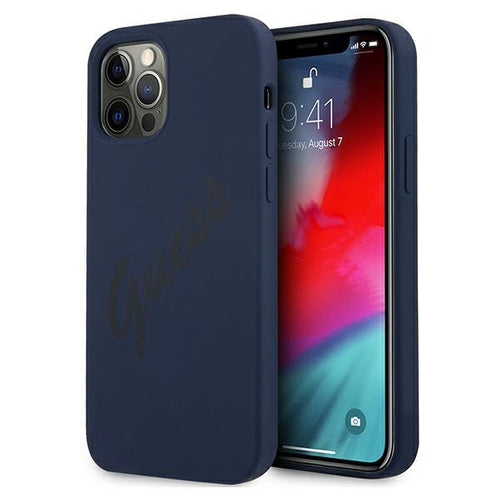 Guess GUHCP12LLSVSBL iPhone 12 Pro Max 6.7" blue/blue hardcase Script Vintage