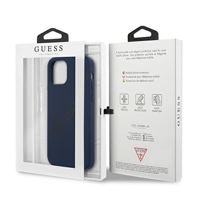 Guess GUHCP12LLSVSBL iPhone 12 Pro Max 6.7" blue/blue hardcase Script Vintage