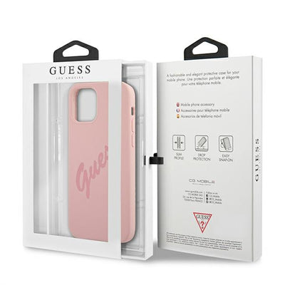 Guess GUHCP12LLSVSPI iPhone 12 Pro Max 6.7" pink/pink hardcase Script Vintage