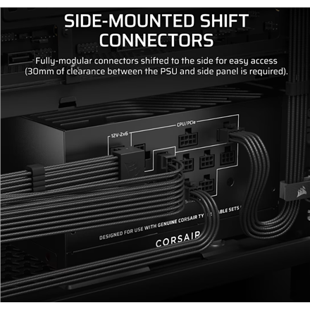 Corsair Fully Modular ATX Power Supply (EU) | RM1000x SHIFT | 1000 W | Black