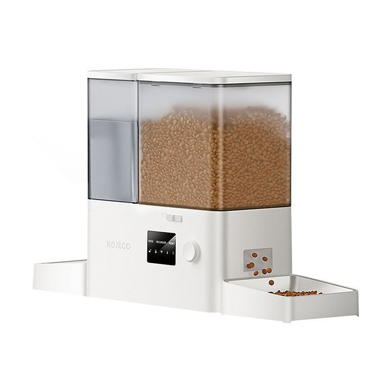 Rojeco New 2 in 1 Pet Water Fountain & Feeder WiFi (white) - Image 1