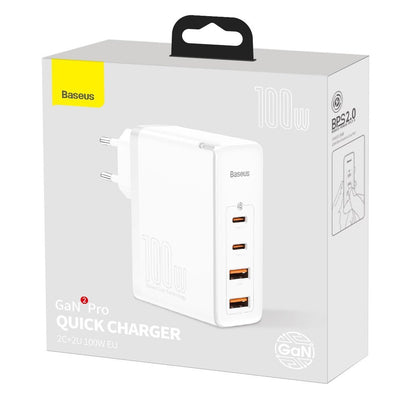 Baseus GaN2 Pro fast charger 100W USB / USB Type C Quick Charge 4+ Power Delivery white (CCGAN2P-L02)