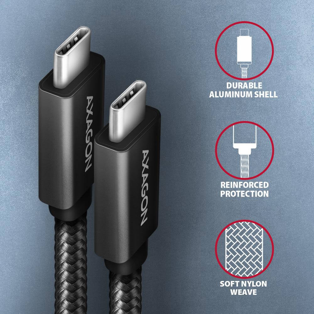 CABLE USB-C TO USB-C 2M 100W/BLACK BUCM32-CM20AB AXAGON
