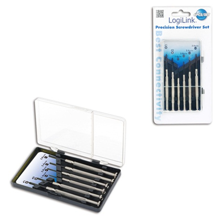 Logilink | Small Screwdriver Set, 6pcs | Incl. transport boxThe set includes1x slot driver 1.4 mm1x slot driver 2.0 mm1x