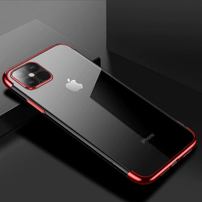 Clear Color Case Gel TPU Electroplating frame Cover for Xiaomi Mi 11 red — Hurtel