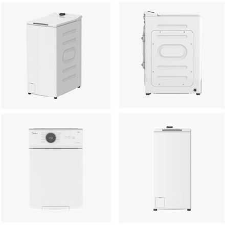 Midea | Washing Machine | MF100T60B/W-HR | Energy efficiency class A | Top loading | Washing capacity 6 kg | 1200 RPM |