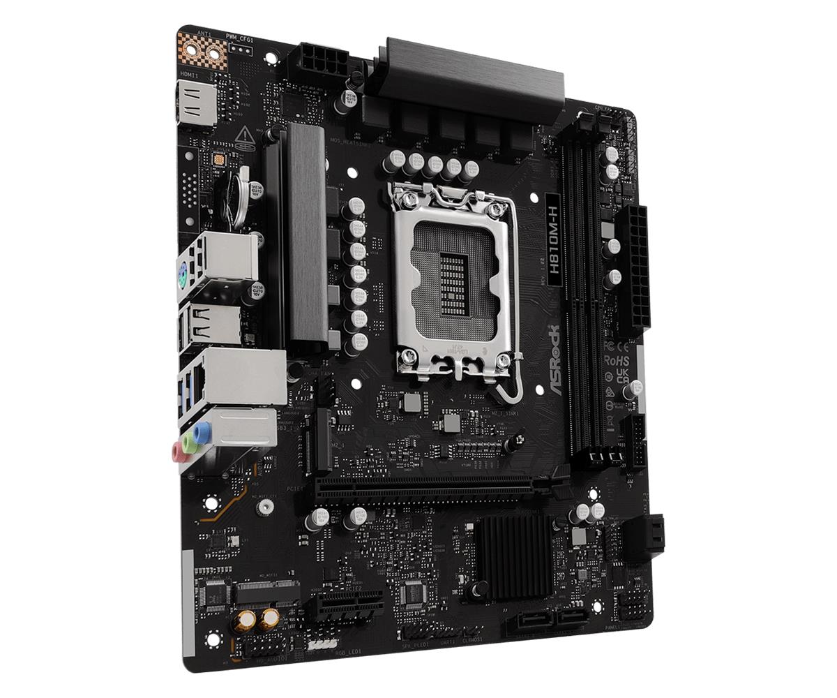 Mainboard ASROCK Intel H810 LGA1851 Micro-ATX Memory DDR5 Memory slots 2 H810M-H