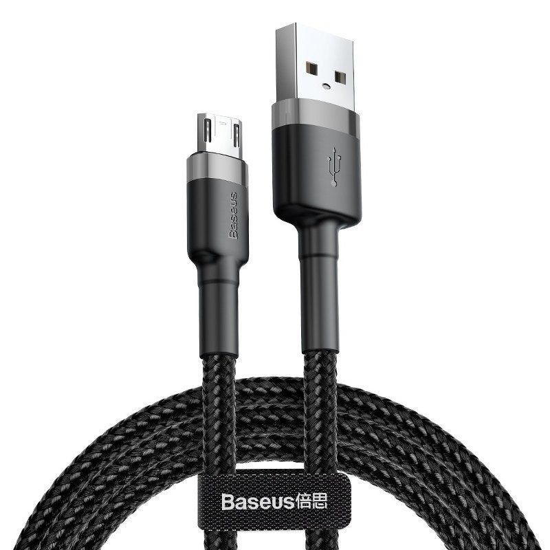 Baseus Cafule Micro USB cable 2.4A 1m (Gray + Black) - Image 1
