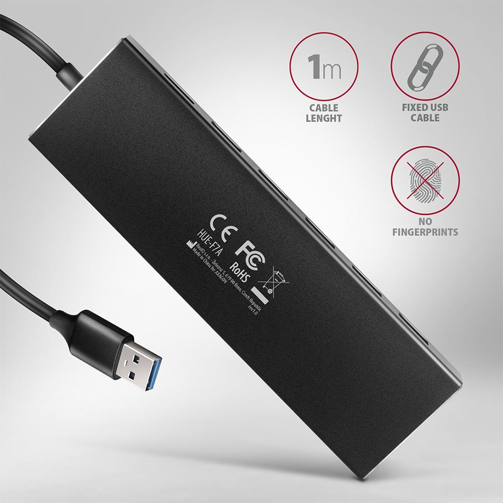 I/O HUB USB3.2 7PORT FLAT/1M HUE-F7A AXAGON