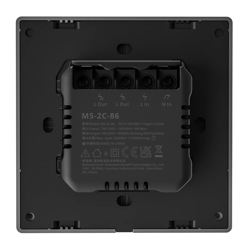 Sonoff M5 2C Smart WiFi Wall Switch, Gray (2-Channel) - Image 4