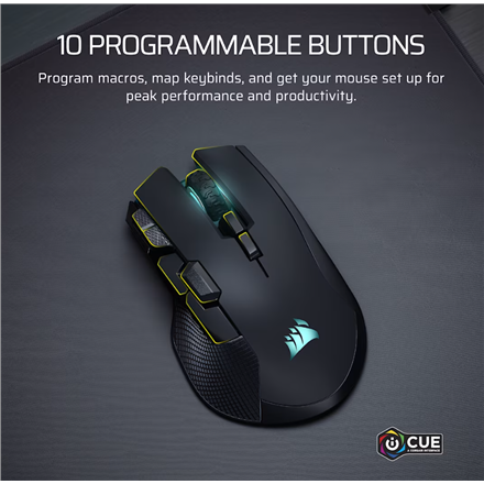 Corsair IRONCLAW SE | Gaming Mouse | Wireless/Wired | 2.4GHz, Bluetooth, USB-C | Black