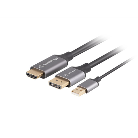 Lanberg HDMI (M) to Displayport (M) cable 4K, Black | CA-HDDP-20CU-0018-BK | 1.8 m