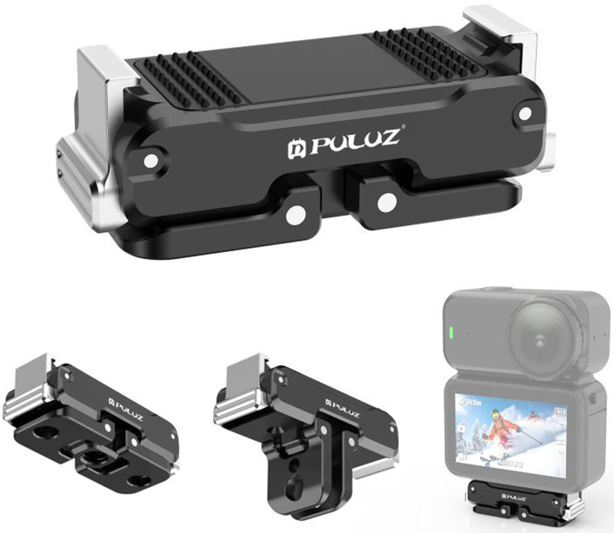 PULUZ Magnetic Metal Holder for DJI Osmo Nano (Black) - Image 4