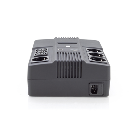 Digitus | All-in-One UPS | All-in-One UPS, 600VA/360W, LED 12V/7Ah x1, 4x CEE 7/7,3x IEC C13, USB, RJ45 | 600 VA | 360 W