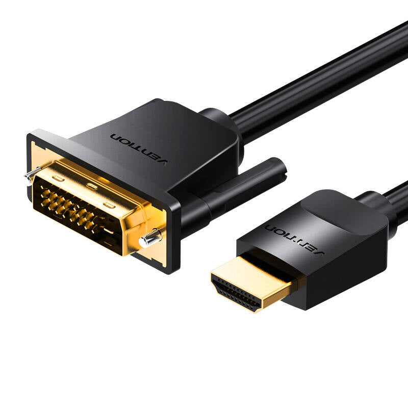 HDMI to DVI (24+1) cable Vention ABFBI 3m, 4K 60Hz/ 1080P 60Hz (black) - Image 1