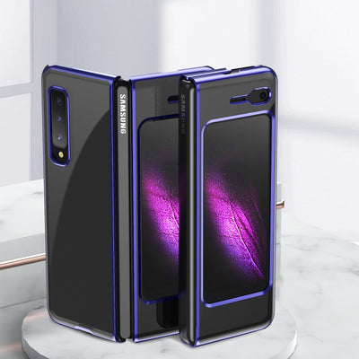 Plating Case hard case Electroplating frame Cover for Samsung Galaxy Fold blue — Hurtel