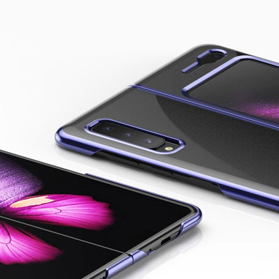 Plating Case hard case Electroplating frame Cover for Samsung Galaxy Fold blue — Hurtel