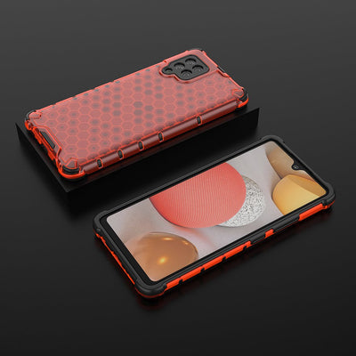 Honeycomb Case armor cover with TPU Bumper for Samsung Galaxy A42 5G red — Hurtel