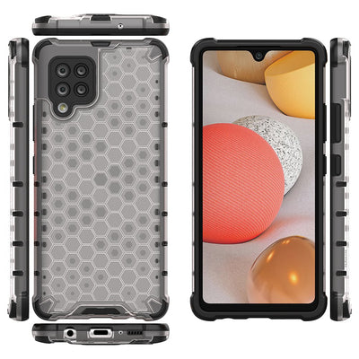 Honeycomb Case armor cover with TPU Bumper for Samsung Galaxy A42 5G transparent — Hurtel