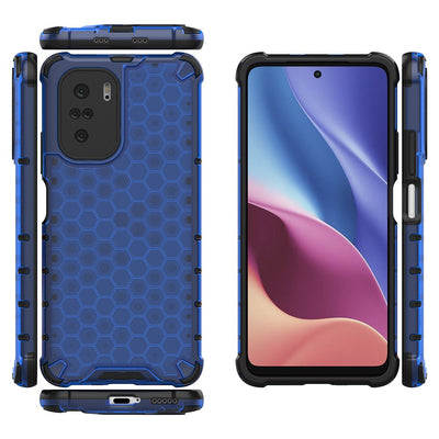 Honeycomb Case armor cover with TPU Bumper for Xiaomi Redmi K40 Pro+ / K40 Pro / K40 / Poco F3 blue — Hurtel