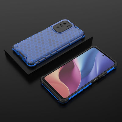 Honeycomb Case armor cover with TPU Bumper for Xiaomi Redmi K40 Pro+ / K40 Pro / K40 / Poco F3 blue — Hurtel