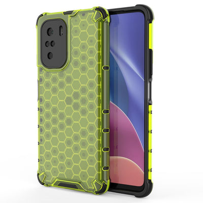 Honeycomb Case armor cover with TPU Bumper for Xiaomi Redmi K40 Pro+ / K40 Pro / K40 / Poco F3 green — Hurtel