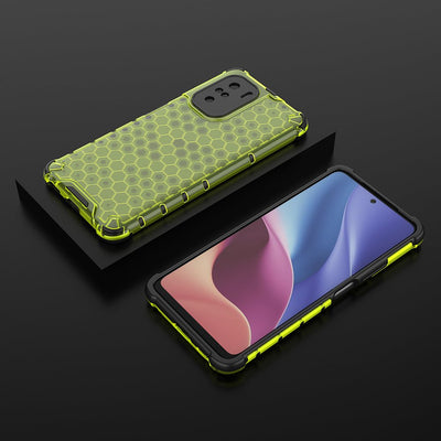 Honeycomb Case armor cover with TPU Bumper for Xiaomi Redmi K40 Pro+ / K40 Pro / K40 / Poco F3 green — Hurtel