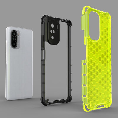 Honeycomb Case armor cover with TPU Bumper for Xiaomi Redmi K40 Pro+ / K40 Pro / K40 / Poco F3 green — Hurtel