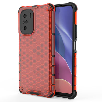 Honeycomb Case armor cover with TPU Bumper for Xiaomi Redmi K40 Pro+ / K40 Pro / K40 / Poco F3 red — Hurtel