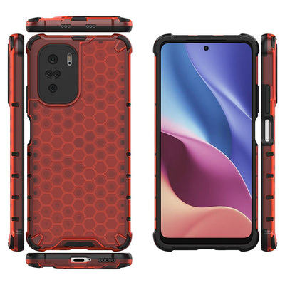 Honeycomb Case armor cover with TPU Bumper for Xiaomi Redmi K40 Pro+ / K40 Pro / K40 / Poco F3 red — Hurtel