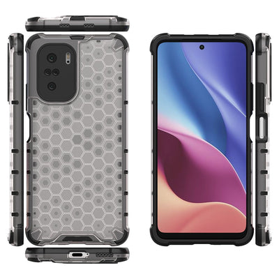 Honeycomb Case armor cover with TPU Bumper for Xiaomi Redmi K40 Pro+ / K40 Pro / K40 / Poco F3 transparent — Hurtel