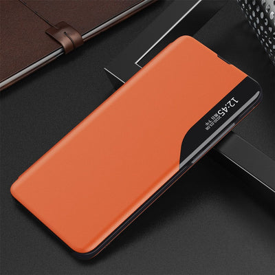 Eco Leather View Case Elegant Flip Cover Case with Stand Function Xiaomi Redmi K40 Pro + / K40 Pro / K40 / Poco F3 Orange — H