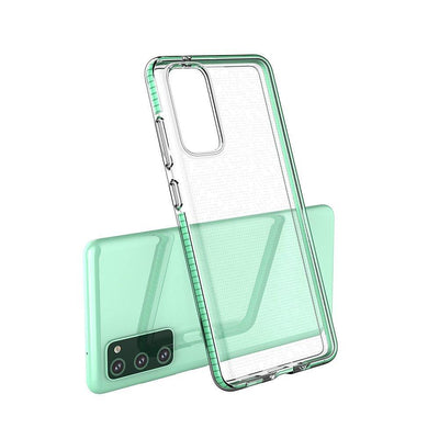 Spring Case clear TPU gel protective cover with colorful frame for Samsung Galaxy A02s EU black — Hurtel