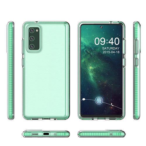 Spring Case clear TPU gel protective cover with colorful frame for Samsung Galaxy A72 4G yellow — Hurtel