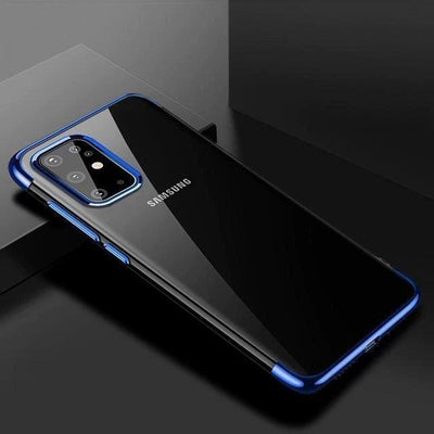 Clear Color Case Gel TPU Electroplating frame Cover for Samsung Galaxy A72 4G blue — Hurtel