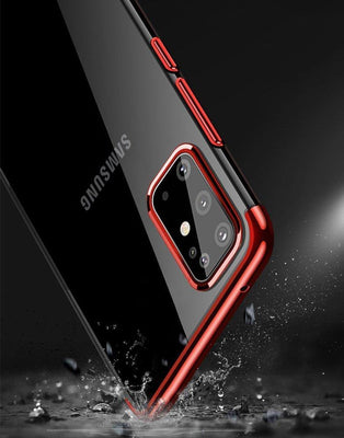 Clear Color Case Gel TPU Electroplating frame Cover for Samsung Galaxy A72 4G blue — Hurtel