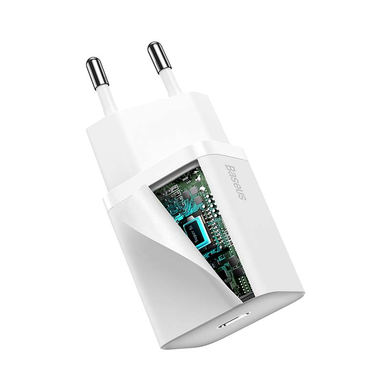 Baseus Super Si Quick Charger 1C 20W with USB-C cable for Lightning 1m (white) - Image 5