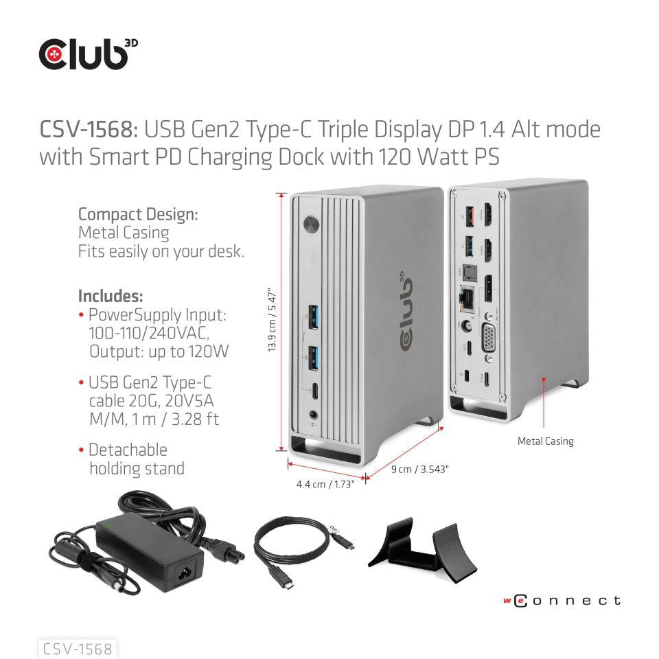 NB ACC DOCKING STATION/USB-C 120W CSV-1568 CLUB3D
