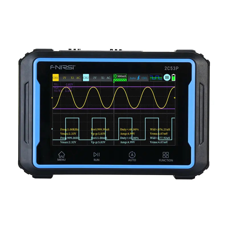 Portable 3-in-1 FNIRSI 2C53P 4.3" touchscreen oscilloscope - Image 1